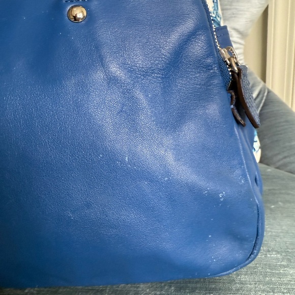 Coach Penelope Cobalt Blue Leather Snake Accents Shoulder Bag - Picture 9 of 16